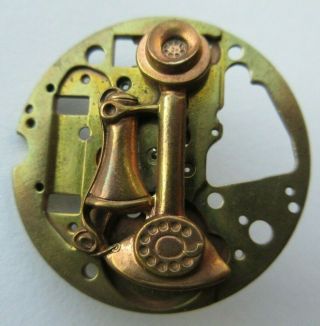 Incredible Rare Antique Vtg Metal Button Rotary Telephone Steampunk 1 " (o)