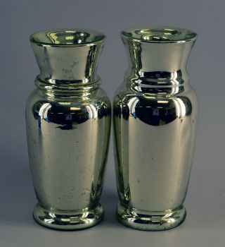 Antique Victorian Mercury Glass Vases