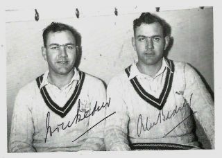 Signed Sir Alec 1918 - 2010 & Eric Bedser Surrey England 1946 Ashes Australia Rare