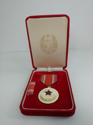 Rare Korean Dprk Chongryon Labor Merit Medal W/ Case