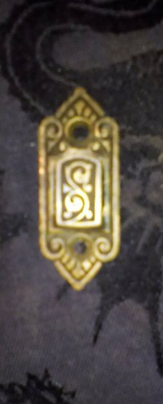 Antique Vtg Eastlake Cast Bronze Brass Catch Plate Door Knob Lock