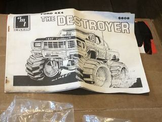 Rare Amt Ford The Destroyer Monster Truck Kit Bag Kit No Decals