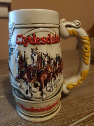 1983 Ceramarte Vintage Budweiser Clydesdale Beer Stein Mug Rare See Pictures