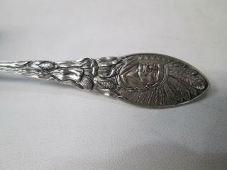 Vintage Lake George Ny Indian Sterling Silver Souvenir Spoon