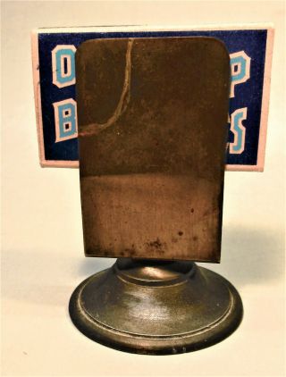 Antique Metal Brass Match Box Holder W/ Full Box Ohio Blue Tip Matches