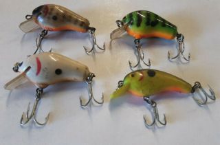 4 Vintage Lures Cotton Cordell Big - O,  3 Others Green White Black Brown Shad