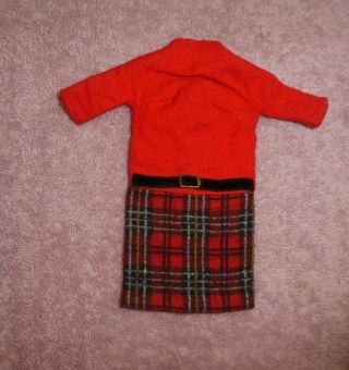 Vintage Barbie Clothes - Vintage Barbie Clone Red And Plaid Flannel Dress