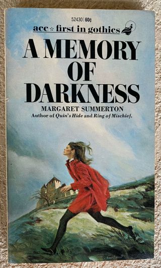 A Memory Of Darkness Margaret Summerton Rare Mystery Horror Gothic Novel
