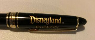 Vintage Rare Disneyland Disneypublicity Black And Gold Pen Needs Ink