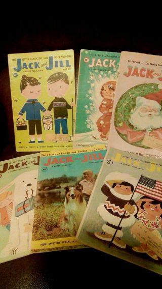 6 Vintage 1959 Jack And Jill Magazines / Issues - Halloween Christmas