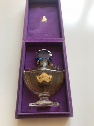 Rare Guerlain Shalimar Vintage Perfume Bottle With Vintage Label And Box