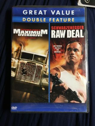 Maximum Overdrive / Raw Deal (dvd,  2010) Oop Rare Arnold Schwarzenegger