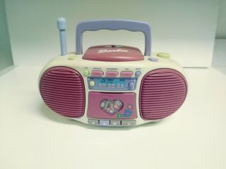 Vintage 90s Barbie Boombox With 1 Tape Plays Barbie Radio,  Tapes,  And Cds