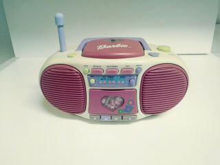 Vintage 90s Barbie Boombox With 1 Tape Plays Barbie Radio,  Tapes,  and CDs 2