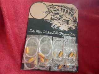 Vintage Dragon Line Bait Shop Display Card Of 12 Cork Bobbers/floats Nos 1950 