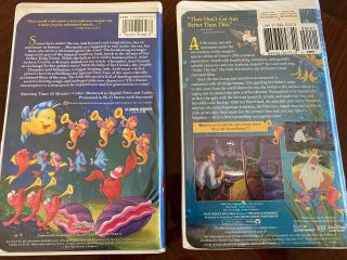 2 VHS Bundle Walt Disneys Classic The Little Mermaid With Rare 3