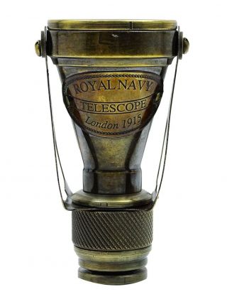 Nautical Binocular Monocular Antique Gold Brass Pirate Solid Spyglass Relica