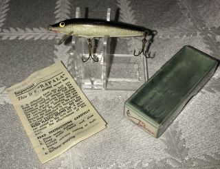 Vintage Rapala Floating Minnow,  F7 Hopea Silver Box/paperwork