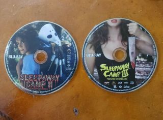 Rare Sleepaway Camp 2 Ii & Sleepaway Camp 3 Iii Blu - Ray Disks Only Oop