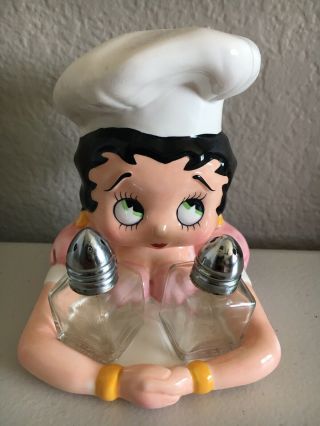 Rare Vintage 1995 Betty Boop Chef Salt And Pepper Shaker By Vandor 2