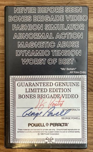 Rare Bones Brigade Axe Rated Skateboard VHS Tape Limited Edition Holy Grail 2
