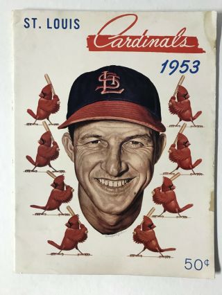 Vintage / Rare 1953 St.  Louis Cardinals Yearbook - Stan Musial Cover