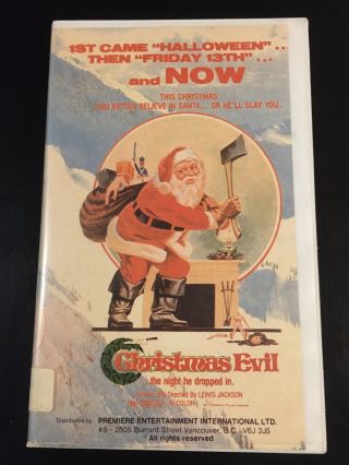 Christmas Evil 1980 - Premiere Entertainment Vintage Rare Cult Horror Vhs