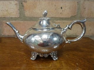 A Vintage Engraved Silver Plated 1/2 Pint Batchelor Tea Pot
