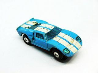 Vintage Tyco S Speedways Blue White Ford Gt Rare Old Ho Slot Car
