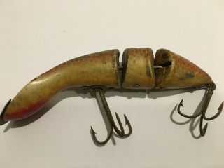 Vintage Tackle Heddon Gamefisher Wood Jointed Minnow Old Fishing Lure