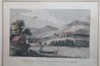 Antique York Print View Of The Ruins Of Ticonderoga Forts On Lake Champlain