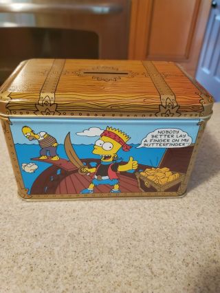 1992 The Simpsons Bart Nestle Butterfinger Advertising Bank Chest Tin Rare