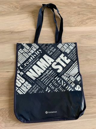 1 Large Lululemon Reusable Shopping Bag Tote 16.  5x14x6.  25 Blue Color Rare