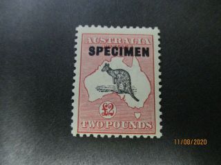 Kangaroo Stamps: £2 Pink Specimen C Of A Watermark - Rare - (h427)