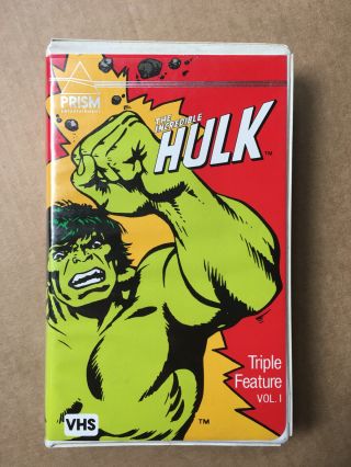 Marvel Comics The Incredible Hulk Triple Feature Volume 1 Vhs Prism Rare Htf Oop
