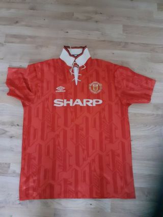 Rare Manchester United Home Football Shirt 1992 1993 1994 Xl Orginal