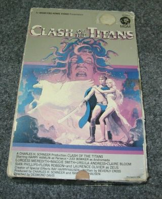 Clash Of The Titans Vhs 1981 Big Box,  Harry Hamlin,  Judi Bowker,  Rare