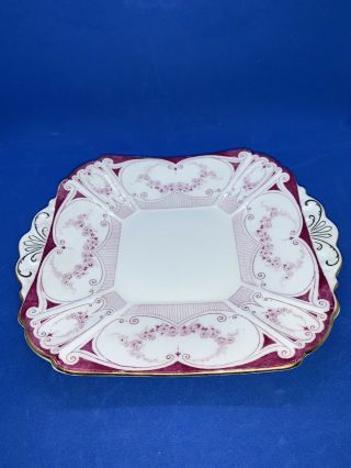 Shelley Queen Anne Cake Plate Garland Of Flowers 11504 Very Rare Pink Colours