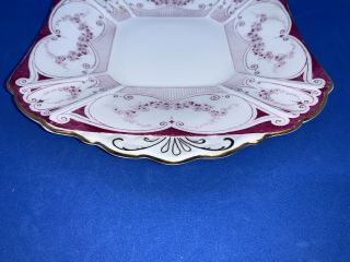 Shelley Queen Anne Cake Plate Garland of Flowers 11504 Very Rare Pink Colours 3
