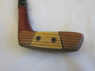 Rare Vintage Handmade Wooden Putter,  Left Handed Lh,  Approx 35 1/4 " Pro Only