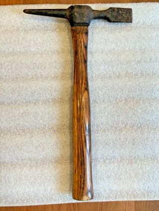 Vintage Antique Welding Slag Chipping Hammer Weld Tool Wood Handle Lenco Solid