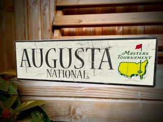Vintage Style Wooden Golfing Sign Augusta Masters Golf Sign