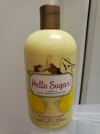 Bath & Body Hello Sugar Lemon Shower Sugar 3 - In - 1 Body Wash 16oz Rare Htf