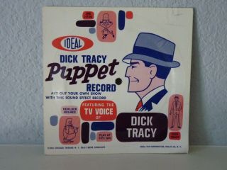 Vintage 1961 Dick Tracy Puppet Record Ideal Toy Corp Very Rare