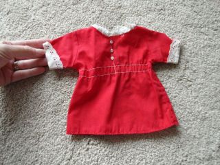Vintage Red & White Doll Dress For 14 - 18 Inch Doll
