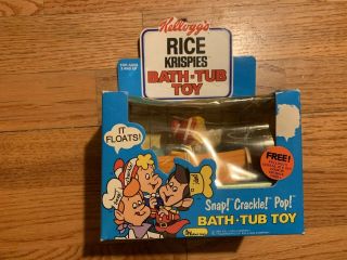 Rare Kellog ' s Rice Krispies Vintage 1984 Snap,  Crackle,  Pop Bath Tub Toy Bath 2