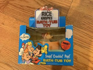 Rare Kellog ' s Rice Krispies Vintage 1984 Snap,  Crackle,  Pop Bath Tub Toy Bath 3