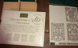 Stampin Up Gifted Greetings Stamps Rare Vintage 1998 Wood Mounted Limited Sm317