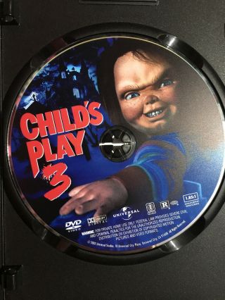 Child’s Play 3 DVD HORROR Out Of Print Rare Disc Plays Great Chucky 3