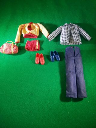 Vitage Ken Doll Cloths Set Rare Flannel And Jeans
